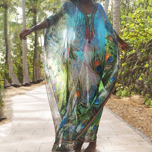 chiffon peacock feather print women dress loose beach sun proof clothing swimsuit outdoor shirt, Black;gray
chiffon peacock feather print women dress loose beach sun proof clothing swimsuit outdoor shirt, Black;gray