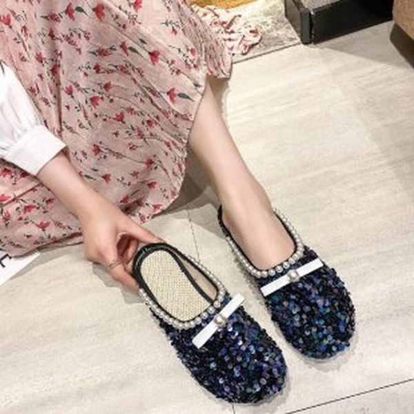slippers 2021 the office ladies summer fashion bling low heels women shiny comfortable solid close toe modern pearl pink, Black 
slippers 2021 the office ladies summer fashion bling low heels women shiny comfortable solid close toe modern pearl pink, Black