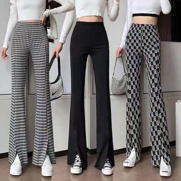 high waist print flare women capris leggings summer vintage fashion bodycon ol ladies career long trousers, Black;white
high waist print flare women capris leggings summer vintage fashion bodycon ol ladies career long trousers, Black;white