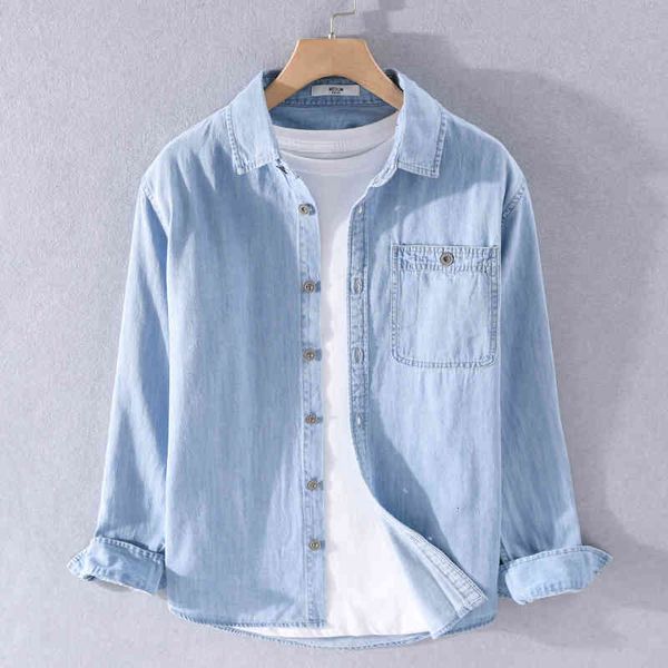 men's t-shirts 100% cotton long sleeve brand casual shirts for men fashion blue denim shirt mens comfortable camisa overhemd n6xs, White;black
men's t-shirts 100% cotton long sleeve brand casual shirts for men fashion blue denim shirt mens comfortable camisa overhemd n6xs, White;black