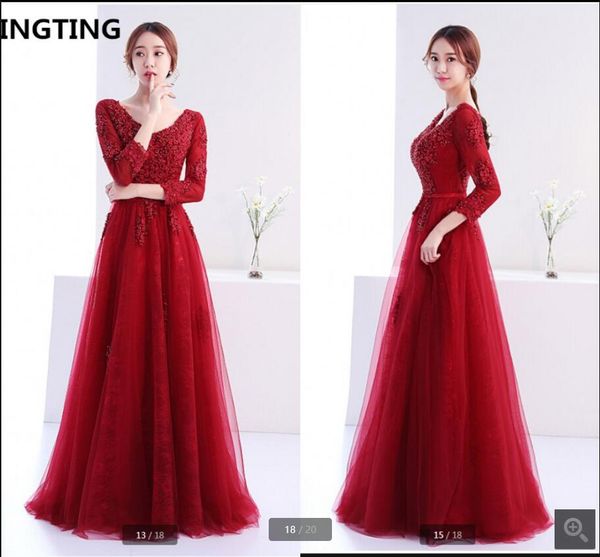 2021 vestido de festa wine lace a line prom dresses v neckline long sleeve appliques beaded modest party dress floor length formal elegant m, Black
2021 vestido de festa wine lace a line prom dresses v neckline long sleeve appliques beaded modest party dress floor length formal elegant m, Black