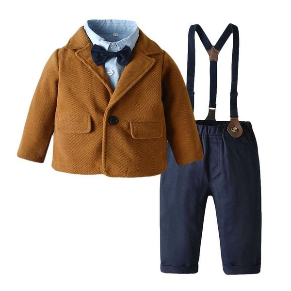 clothing sets children's korean style suit jacket, long-sleeved bowknot cotton shirt, bib, three-piece autumn and winter boy performanc, White
clothing sets children's korean style suit jacket, long-sleeved bowknot cotton shirt, bib, three-piece autumn and winter boy performanc, White