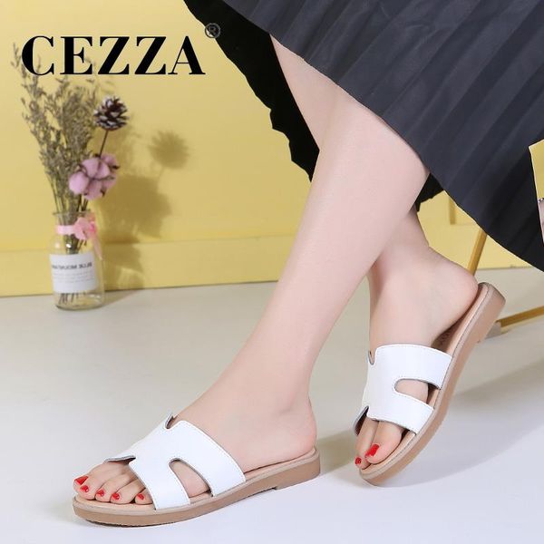 slippers cezza 2021 summer women female slip on flat slides sandals genuine leather ladies flip flops, Black
slippers cezza 2021 summer women female slip on flat slides sandals genuine leather ladies flip flops, Black