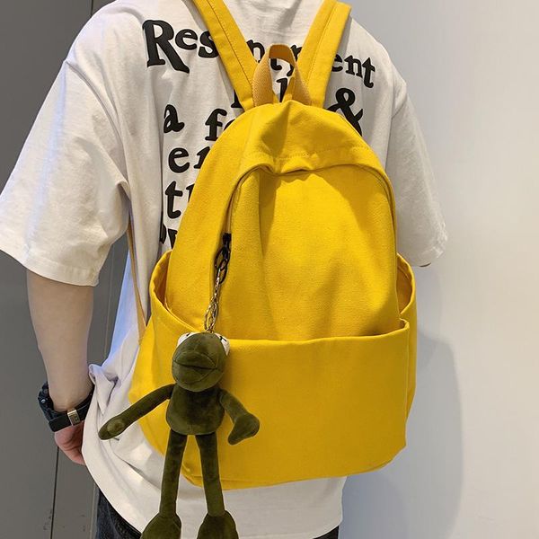 backpack yellow canvas women's japanese harajuku style solid color leisure travel couple student schoolbag 2021
backpack yellow canvas women's japanese harajuku style solid color leisure travel couple student schoolbag 2021