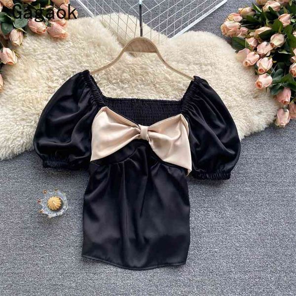 korean women blouse summer square collar patchwork puff sleeve bow sweet shirts slim fashion chic wild blouses 210531, White
korean women blouse summer square collar patchwork puff sleeve bow sweet shirts slim fashion chic wild blouses 210531, White