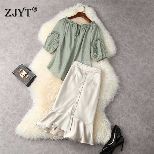 summer woman outfits fashion short sleeve slash neck ruffle loose skirt two piece set casual office lady dress suit 210601, White
summer woman outfits fashion short sleeve slash neck ruffle loose skirt two piece set casual office lady dress suit 210601, White