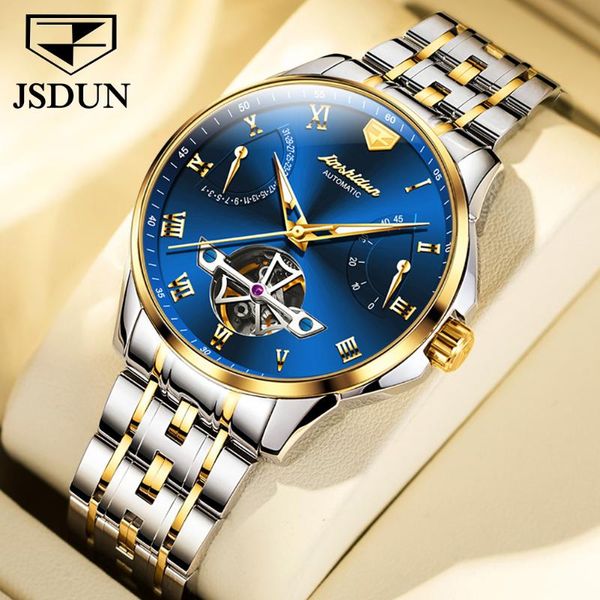 wristwatches jsdun multifunction calendar display men wrist watches stainless steel strap business skeleton automatic mechanical, Slivery;brown
wristwatches jsdun multifunction calendar display men wrist watches stainless steel strap business skeleton automatic mechanical, Slivery;brown