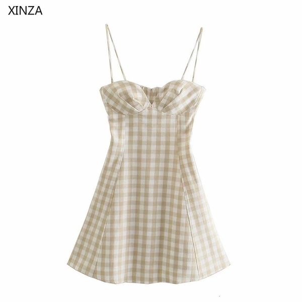 casual dresses women plaid mini straps summer dress sleeveless backless gingham sundress chic side zip woman elegant beach ie07, Black;gray
casual dresses women plaid mini straps summer dress sleeveless backless gingham sundress chic side zip woman elegant beach ie07, Black;gray