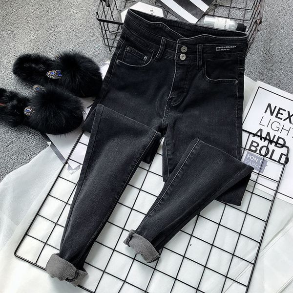 kog542 withered black dark gray tall waist line button with a cloth with soft nap of jeans female winter warm show nine, Blue
kog542 withered black dark gray tall waist line button with a cloth with soft nap of jeans female winter warm show nine, Blue