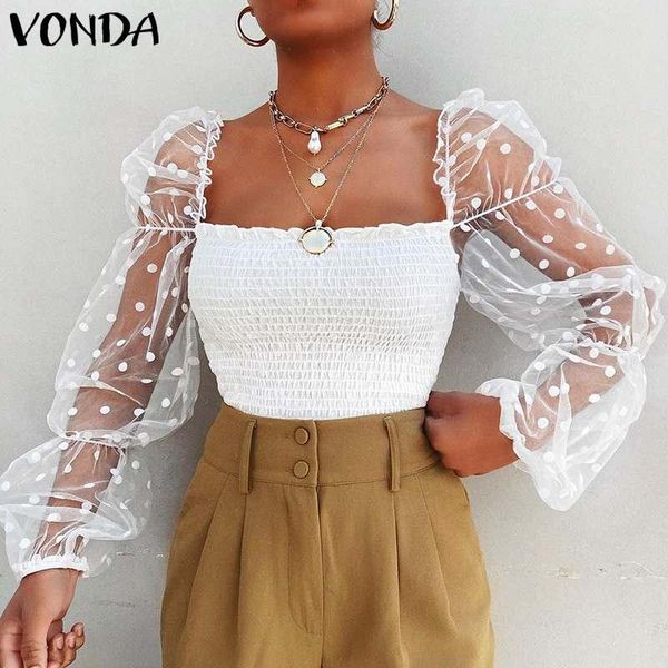 women's blouses & shirts polka dot women blouse and vonda 2021 summer puff sleeve lace hollow out party vintage plus size tunic, White
women's blouses & shirts polka dot women blouse and vonda 2021 summer puff sleeve lace hollow out party vintage plus size tunic, White