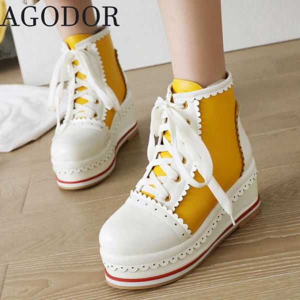 boots agodor cute ankle plus size platform white lolita boot wedge high heel vintage lace up booties women winter shoes, Black
boots agodor cute ankle plus size platform white lolita boot wedge high heel vintage lace up booties women winter shoes, Black