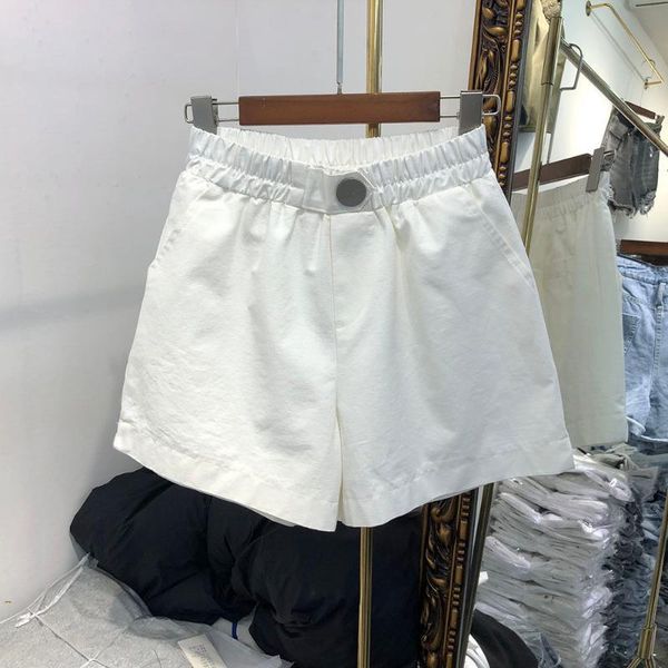 women's shorts women large size summer white high waist casual straight pants loose ropa mujer, White;black
women's shorts women large size summer white high waist casual straight pants loose ropa mujer, White;black