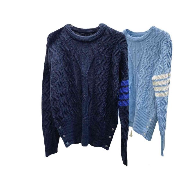 tb sweater 2021 autumn winter four bar striped twist round neck pullover sweater casual versatile slim long sleeve top, Black
tb sweater 2021 autumn winter four bar striped twist round neck pullover sweater casual versatile slim long sleeve top, Black