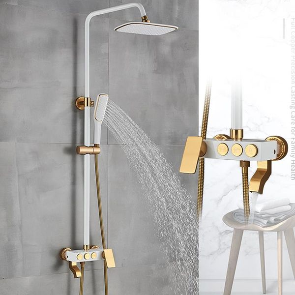 white rose golden shower faucet set rainfall bathroom bath rain head rotatble spout sets
white rose golden shower faucet set rainfall bathroom bath rain head rotatble spout sets