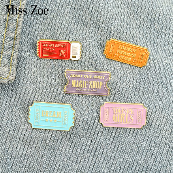 tickets enamel pins custom dream admit one pass brooch lapel badge bag cartoon jewelry gift for kids friendsdio chan contact, Gray
tickets enamel pins custom dream admit one pass brooch lapel badge bag cartoon jewelry gift for kids friendsdio chan contact, Gray