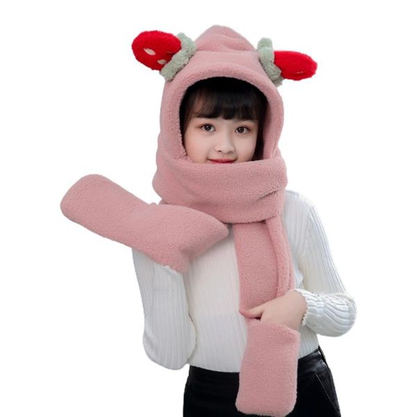 caps & hats kids winter warm 3 in 1 strawberry ears faux fleece hooded scarf hat gloves set, Yellow
caps & hats kids winter warm 3 in 1 strawberry ears faux fleece hooded scarf hat gloves set, Yellow
