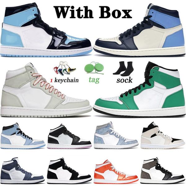 box with 2023 basket ball shoes 1 1s high unc obsidian seafoam lucky green jumpman university blue dark mocha mens womens trainers sneakers, Black
box with 2023 basket ball shoes 1 1s high unc obsidian seafoam lucky green jumpman university blue dark mocha mens womens trainers sneakers, Black