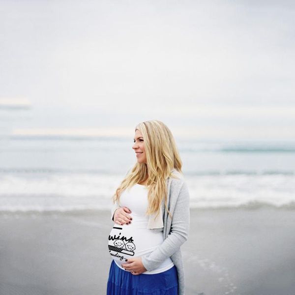 maternity & tees it's twins pregnancy t-shirt clothing plus-size short sleeve pregnant t-shirts cartoon print anouncement tee, White
maternity & tees it's twins pregnancy t-shirt clothing plus-size short sleeve pregnant t-shirts cartoon print anouncement tee, White