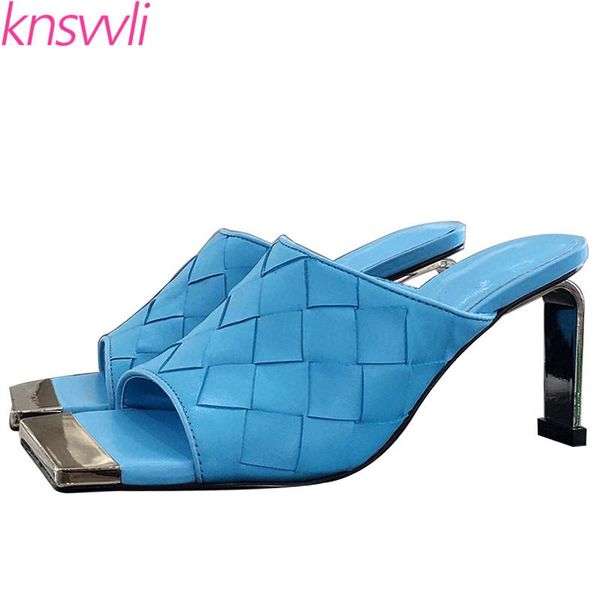 summer high heels women slippers metal square open toe ladies slides braided runway shoes strange heel mules woman, Black
summer high heels women slippers metal square open toe ladies slides braided runway shoes strange heel mules woman, Black