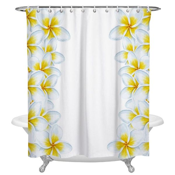 white flower plumeria shower curtain polyester fabric waterproof curtains modern bathroom
white flower plumeria shower curtain polyester fabric waterproof curtains modern bathroom