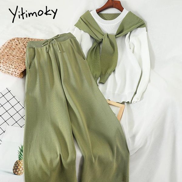 women's two piece pants yitimoky korean fake 2 set women panelled knit pullovers casual fashion wide leg o-neck high waist suit fall 20, White
women's two piece pants yitimoky korean fake 2 set women panelled knit pullovers casual fashion wide leg o-neck high waist suit fall 20, White