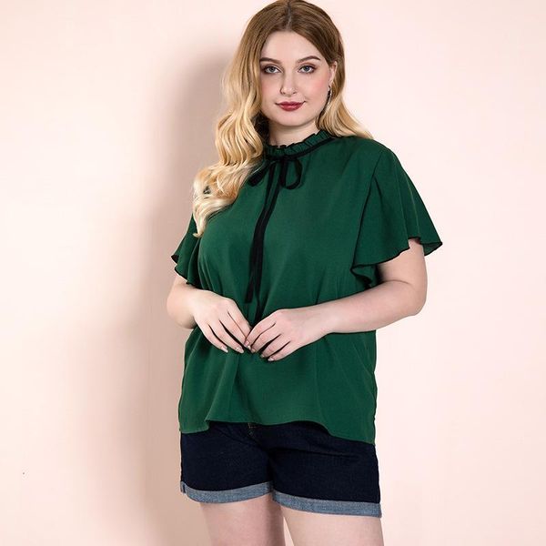 women's blouses & shirts with ruffles female big size oversize shirt lady summer fat elegant clothes green chiffon 25-35 years old, White
women's blouses & shirts with ruffles female big size oversize shirt lady summer fat elegant clothes green chiffon 25-35 years old, White