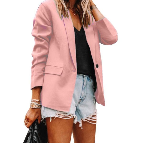 women's suits & blazers 2021 autumn and winter style lapel slim cardigan temperament solid color suit coat women, White;black
women's suits & blazers 2021 autumn and winter style lapel slim cardigan temperament solid color suit coat women, White;black