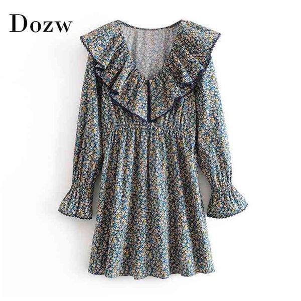 women a line vintage ruffle dresses v neck floral print chic mini lace patchwork flare long sleeve party 210515, Black;gray
women a line vintage ruffle dresses v neck floral print chic mini lace patchwork flare long sleeve party 210515, Black;gray