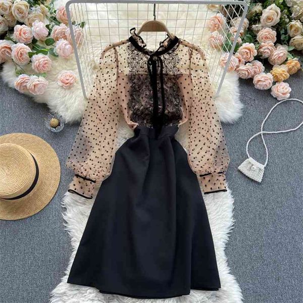 fashion women wooden ear round collar polka dot mesh long sleeve slimming a-line dress elegant vestidos r483 210527, Black;gray
fashion women wooden ear round collar polka dot mesh long sleeve slimming a-line dress elegant vestidos r483 210527, Black;gray