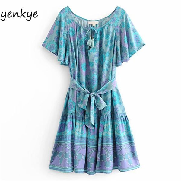 summer dress women floral print holiday boho beach female lace up o neck short sleeve sashes casual plus size 210514, Black;gray
summer dress women floral print holiday boho beach female lace up o neck short sleeve sashes casual plus size 210514, Black;gray