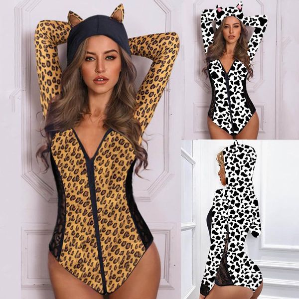 women's jumpsuits & rompers fashion design women hooded ear long sleeved lace patchwork leopard printed pajamas jumpsuitcomfortable lei, Black;white
women's jumpsuits & rompers fashion design women hooded ear long sleeved lace patchwork leopard printed pajamas jumpsuitcomfortable lei, Black;white