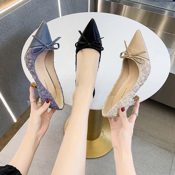 spring 2021 high heels pointed women shoes spliced bow single fashion for ladies dress, Black
spring 2021 high heels pointed women shoes spliced bow single fashion for ladies dress, Black