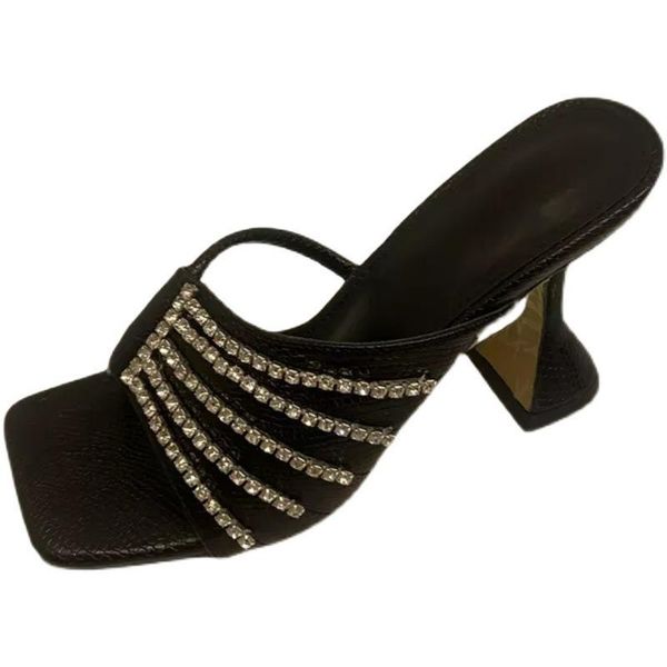 dress shoes fashion zebra pattern sliders women summer slippers elegant square toe strange heels crystal rhinestone sandals, Black
dress shoes fashion zebra pattern sliders women summer slippers elegant square toe strange heels crystal rhinestone sandals, Black