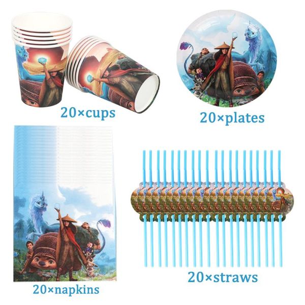 disposable dinnerware 80pcs raya and the last dragon boys birthday party decoration plate cup napkin spoon tableware baby shower supplies
disposable dinnerware 80pcs raya and the last dragon boys birthday party decoration plate cup napkin spoon tableware baby shower supplies