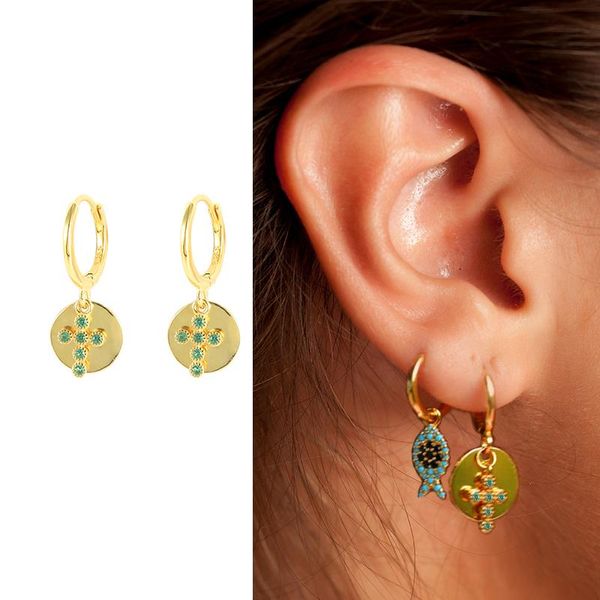 hoop & huggie canner turquoise cross round earrings for women 925 sterling silver hoops pendientes fine jewelry 2021 trend, Golden;silver
hoop & huggie canner turquoise cross round earrings for women 925 sterling silver hoops pendientes fine jewelry 2021 trend, Golden;silver