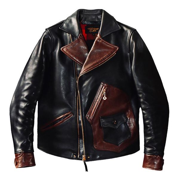 men's leather & faux yr.vintage 1.4-1.6mm cowhide jacket.italy natural coat.genuine clothing.biker clothes, Black
men's leather & faux yr.vintage 1.4-1.6mm cowhide jacket.italy natural coat.genuine clothing.biker clothes, Black