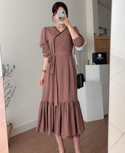 casual dresses korean chic maxi long for women autumn double breasted with belt dress 2021 pleated a-line you871, Black;gray
casual dresses korean chic maxi long for women autumn double breasted with belt dress 2021 pleated a-line you871, Black;gray