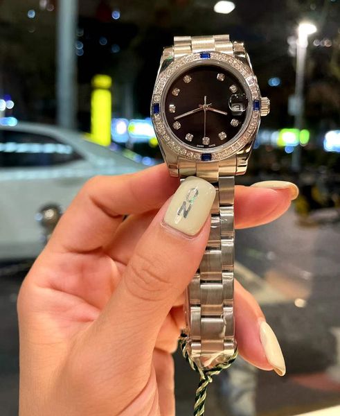 women's 36mm diamond watch mechaincal movement black dial stainless steel strap date-jus watches rx090101, Slivery;black
women's 36mm diamond watch mechaincal movement black dial stainless steel strap date-jus watches rx090101, Slivery;black