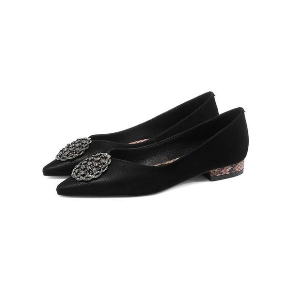dress shoes genuine leather women pumps low heels woman pointed toe crystal ladies classics female size 41, Black
dress shoes genuine leather women pumps low heels woman pointed toe crystal ladies classics female size 41, Black