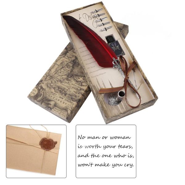 fountain pens russian english calligraphy feather dip pen writing ink set stationery gift box with 5 nib wedding quill
fountain pens russian english calligraphy feather dip pen writing ink set stationery gift box with 5 nib wedding quill