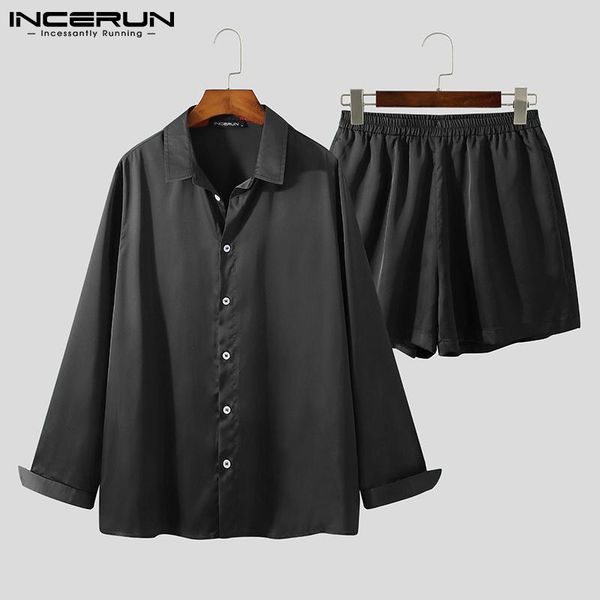 men's sleepwear men pajamas sets solid color cozy lapel long sleeve & shorts two pieces homewear soft suits s-5xl incerun 7, Black;brown
men's sleepwear men pajamas sets solid color cozy lapel long sleeve & shorts two pieces homewear soft suits s-5xl incerun 7, Black;brown
