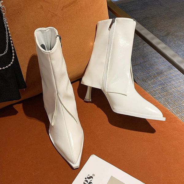 sandals winter high heels women stiletto boots white high-heeled fashion side zipper mid-tube chunky, Black
sandals winter high heels women stiletto boots white high-heeled fashion side zipper mid-tube chunky, Black
