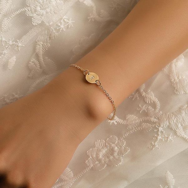 link, chain fashion girls gold color round bracelet bangle with letter simple initial alphabet charms bracelets for women friend gift, Black
link, chain fashion girls gold color round bracelet bangle with letter simple initial alphabet charms bracelets for women friend gift, Black