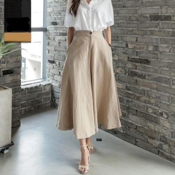 spring summer solid cotton linen wide leg pants women casual elastic high waist dress loose ankle-length trousers pantalon women's & ca, Black;white
spring summer solid cotton linen wide leg pants women casual elastic high waist dress loose ankle-length trousers pantalon women's & ca, Black;white