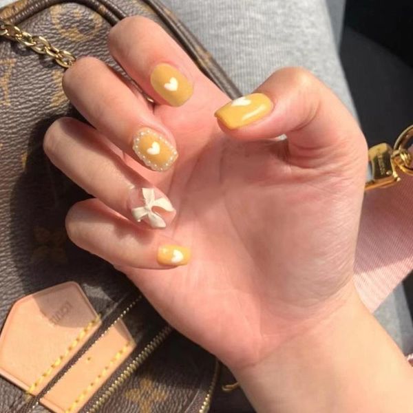 false nails 24pcs pearl inlaid yellow nail patch acrylic artificial girl women fashion manicure press on tips, Red;gold
false nails 24pcs pearl inlaid yellow nail patch acrylic artificial girl women fashion manicure press on tips, Red;gold