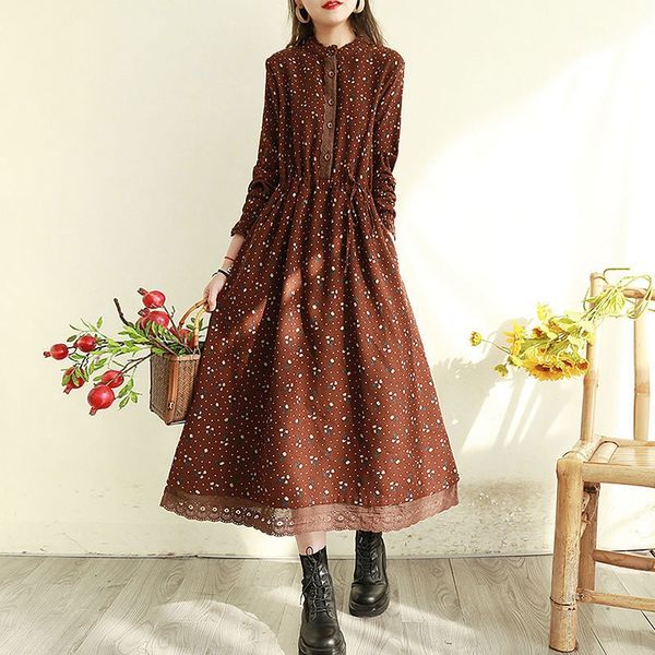 women cotton linen casual dresses new arrival 2021 spring vintage style stand collar patchwork lace loose female long dress d008, Black;gray
women cotton linen casual dresses new arrival 2021 spring vintage style stand collar patchwork lace loose female long dress d008, Black;gray