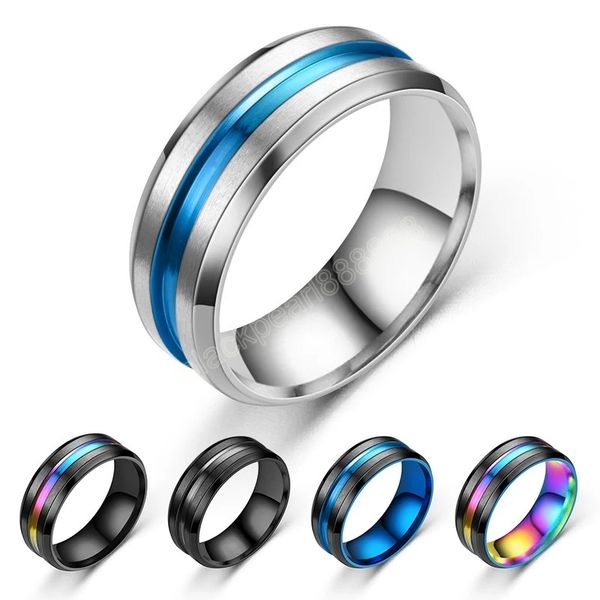 8mm width titanium steel ring fashion women men groove finger rings wedding party couple rings jewelry gifts, Silver
8mm width titanium steel ring fashion women men groove finger rings wedding party couple rings jewelry gifts, Silver