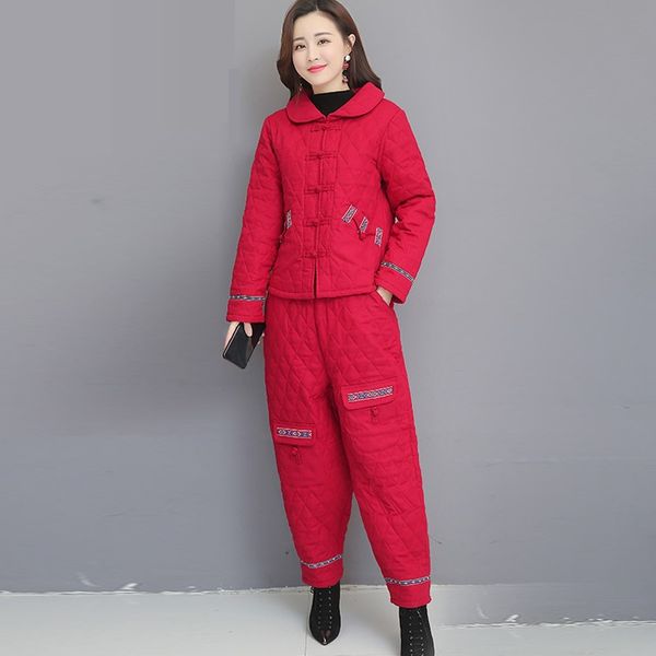 elegant chinese style 2 piece sets women cotton-padded jackets harem pants winter tang suit vintage tai chi clothing women 11866, Red
elegant chinese style 2 piece sets women cotton-padded jackets harem pants winter tang suit vintage tai chi clothing women 11866, Red