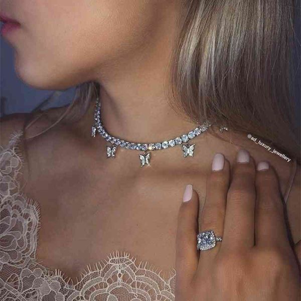 trendy hip hop diamond butterfly pendant necklace women's ins same zircon necklaces, Silver
trendy hip hop diamond butterfly pendant necklace women's ins same zircon necklaces, Silver