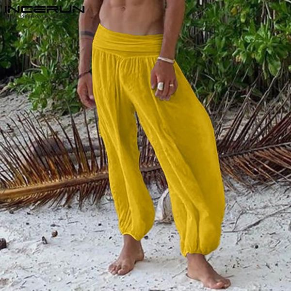 men's pants incerun 2021 men casual elastic waist loose vintage wide leg trousers solid color streetwear cozy pantalones hombre s-5xl, Black
men's pants incerun 2021 men casual elastic waist loose vintage wide leg trousers solid color streetwear cozy pantalones hombre s-5xl, Black